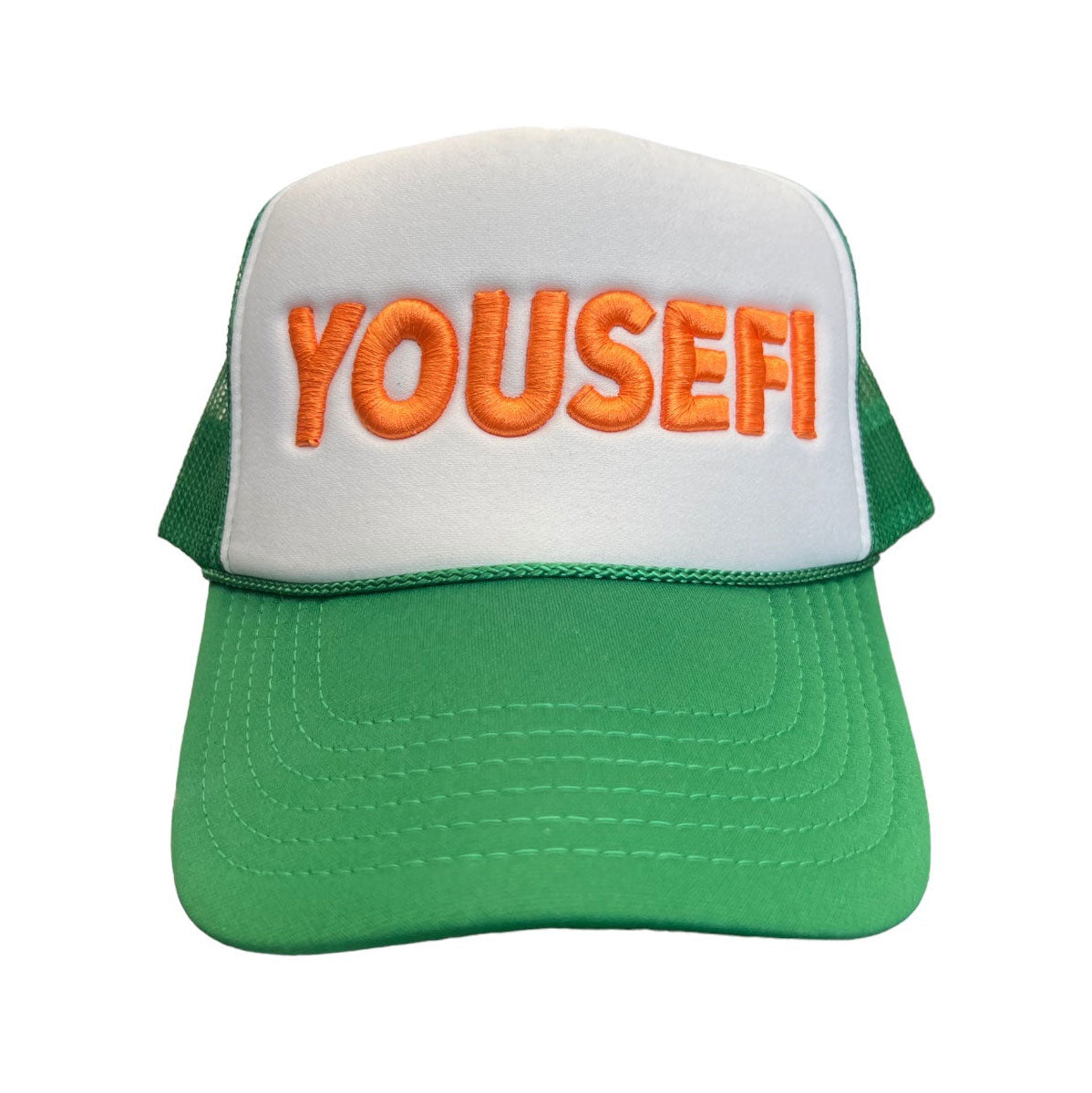 YOUSEFI GREEN/ORANGE PUFF CAP