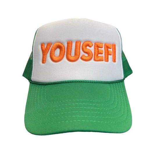 YOUSEFI GREEN/ORANGE PUFF CAP