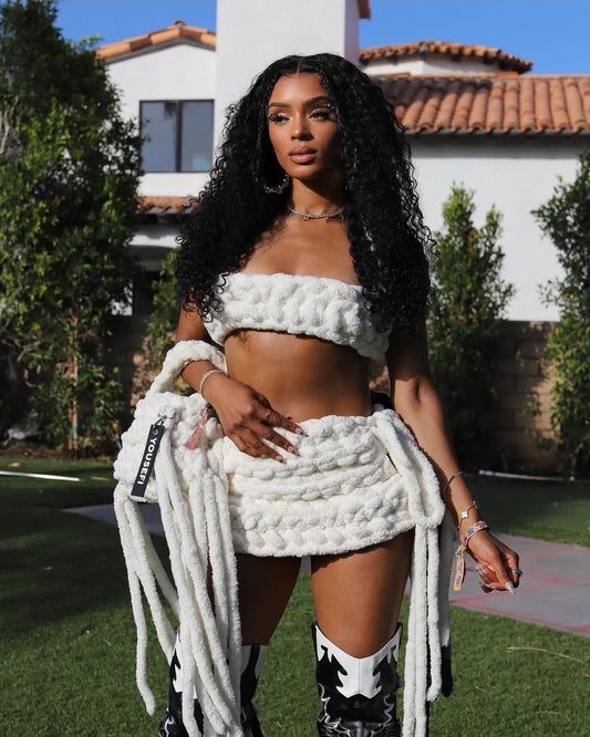 “DYLAN” All White or All Black Crochet Skirt